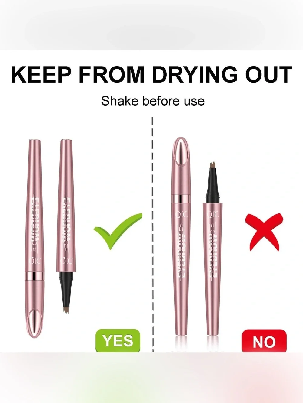 QIC Microblading Eyebrow Pen - Light Brown, NEW